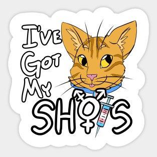 I've Got My Shots (Orange Tabby Cat, HRT) Sticker